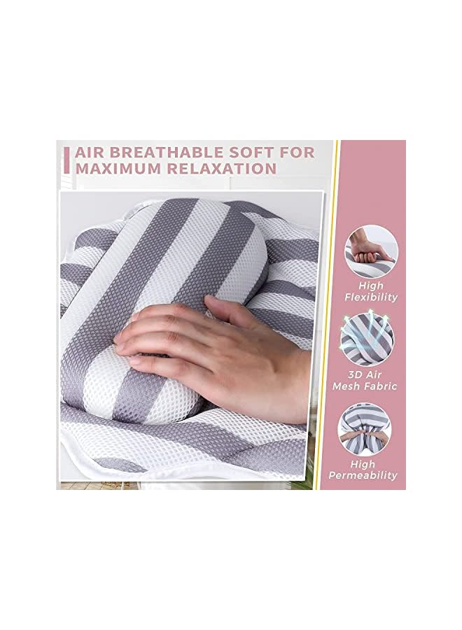Raxoom Bath Pillow for Tub & SPA - Ergonomic Bathtub Cushion for Neck, Head & Shoulders with Breathable Quilted Air Mesh/ 6 Strong Suction Cups/Hanger/Machine Washable Material - Image 5