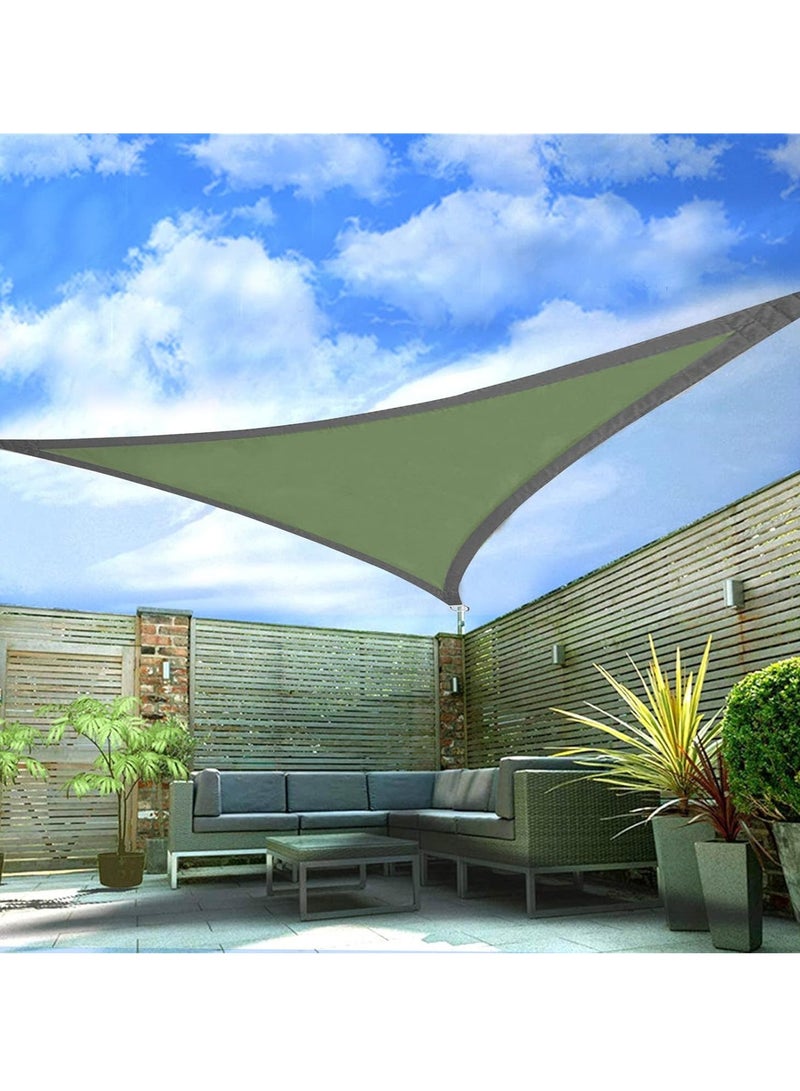 Hihonor Triangle Sun Shade Sail for Patios 10' x 10' x 10' Outdoor Sun Protection Sunshades UV Block Shade Cover Canopy for Backyard Porch Pergola Lawn Garden Pool Beach Deck Park Carport Sand, Green  - Image 1