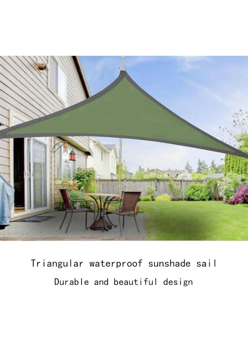 Hihonor Triangle Sun Shade Sail for Patios 10' x 10' x 10' Outdoor Sun Protection Sunshades UV Block Shade Cover Canopy for Backyard Porch Pergola Lawn Garden Pool Beach Deck Park Carport Sand, Green  - Image 2
