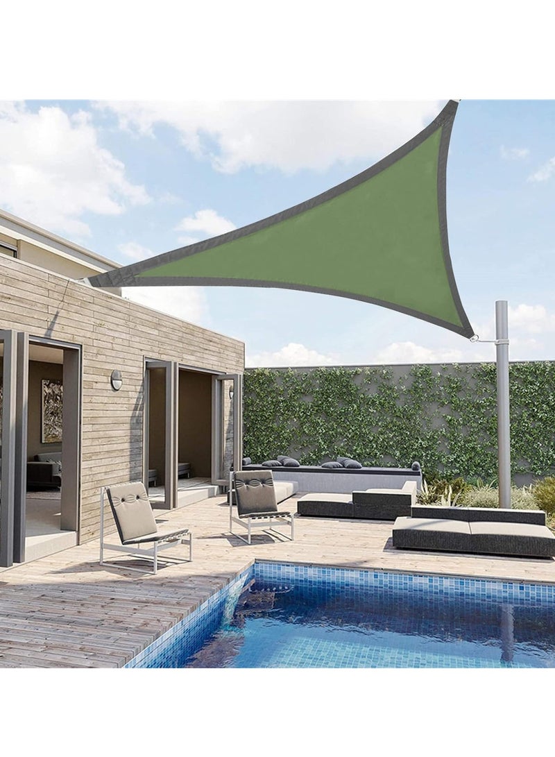 Hihonor Triangle Sun Shade Sail for Patios 10' x 10' x 10' Outdoor Sun Protection Sunshades UV Block Shade Cover Canopy for Backyard Porch Pergola Lawn Garden Pool Beach Deck Park Carport Sand, Green  - Image 3