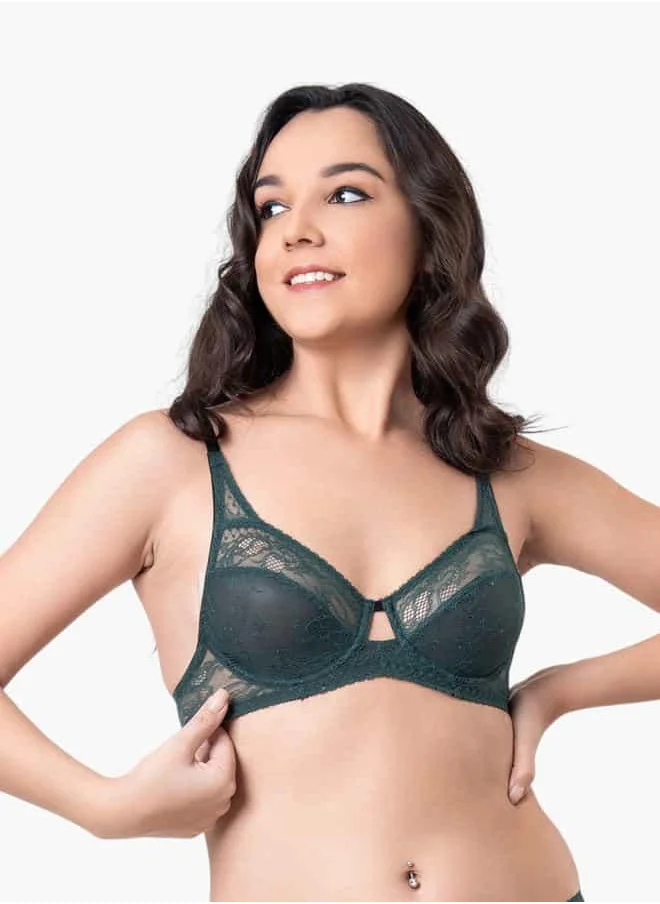 Aadaraya Wired Non Padded Lace Bra For Female