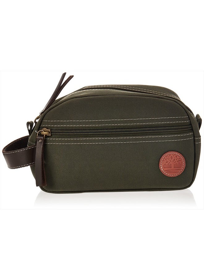 Timberland - Men's Toiletry Bag Canvas Travel Kit Organizer, Olive, One Size - Image 1