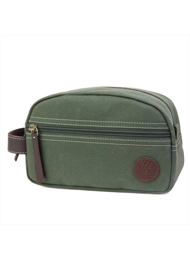Timberland - Men's Toiletry Bag Canvas Travel Kit Organizer, Olive, One Size - Image 1