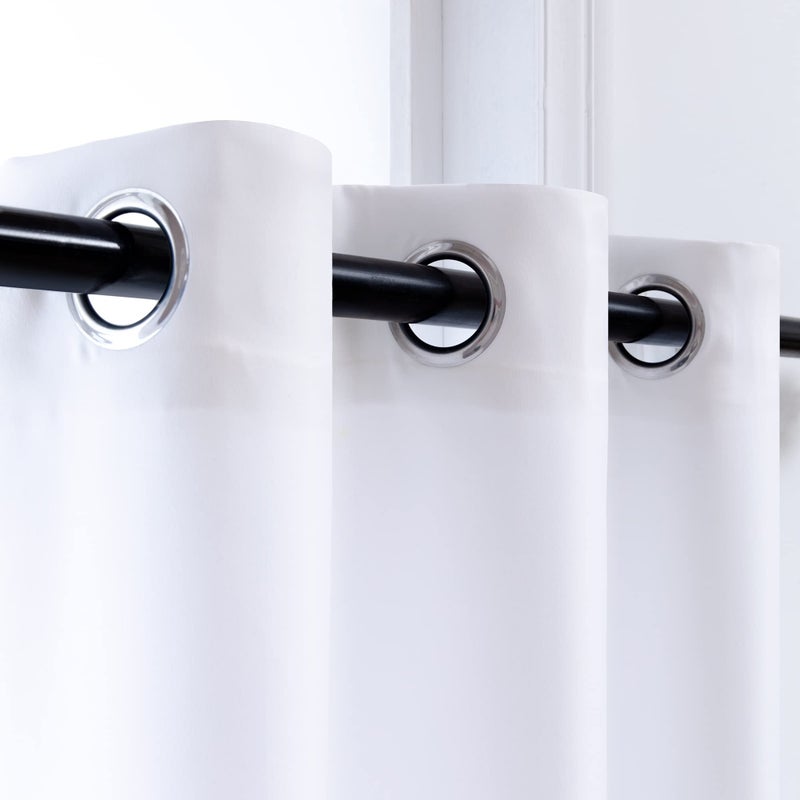 Pitalk 36 Inches Long Grommet White Small Tier Cabinet Curtains for Kitchen Bedroom Thermal Insulated Sunlight Block Half Long Pure White Short Drapes for Basement Bathroom Window Covering 1 Pair - Image 2