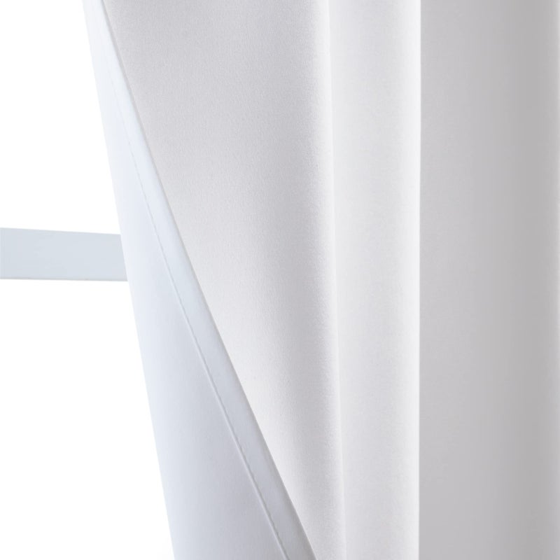 Pitalk 36 Inches Long Grommet White Small Tier Cabinet Curtains for Kitchen Bedroom Thermal Insulated Sunlight Block Half Long Pure White Short Drapes for Basement Bathroom Window Covering 1 Pair - Image 5