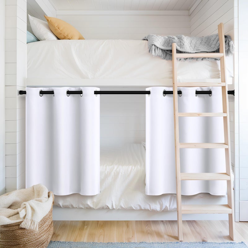 Pitalk 36 Inches Long Grommet White Small Tier Cabinet Curtains for Kitchen Bedroom Thermal Insulated Sunlight Block Half Long Pure White Short Drapes for Basement Bathroom Window Covering 1 Pair - Image 4