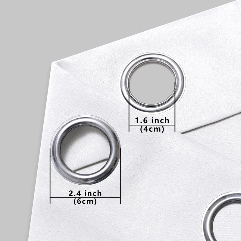 Pitalk 36 Inches Long Grommet White Small Tier Cabinet Curtains for Kitchen Bedroom Thermal Insulated Sunlight Block Half Long Pure White Short Drapes for Basement Bathroom Window Covering 1 Pair - Image 3