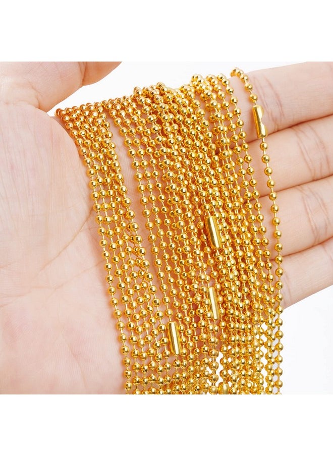 SUMERSHA - 30Pcs Ball Bead Chain, Sumersha 24 Inches Gold Plated Metal Ball Chain Necklace 2.4Mm Bead Adjustable Metal Pull Chain Extension Beaded Chain With Matching Connector Jewelry Findings - Image 1