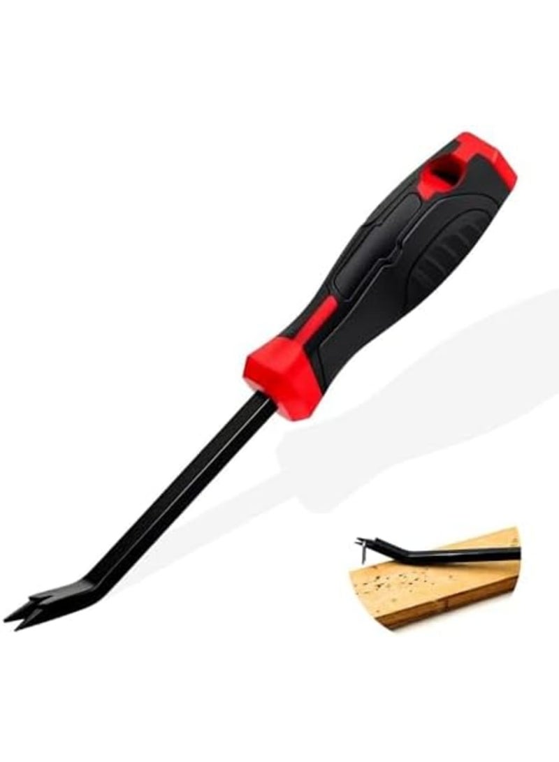 SYOSI Staple Remover, Staple Puller, Chrome Vanadium Steel Stapl-e Lifter, 30° Ergonomic Handle Nail Puller for Carpet Wood Flooring & Furniture, Comfort Grip PP Handle(Color:Black + Red) - Image 1
