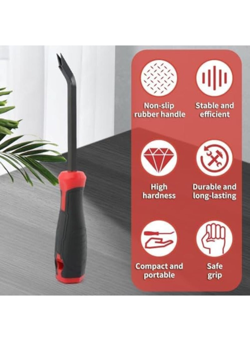 SYOSI Staple Remover, Staple Puller, Chrome Vanadium Steel Stapl-e Lifter, 30° Ergonomic Handle Nail Puller for Carpet Wood Flooring & Furniture, Comfort Grip PP Handle(Color:Black + Red) - Image 4