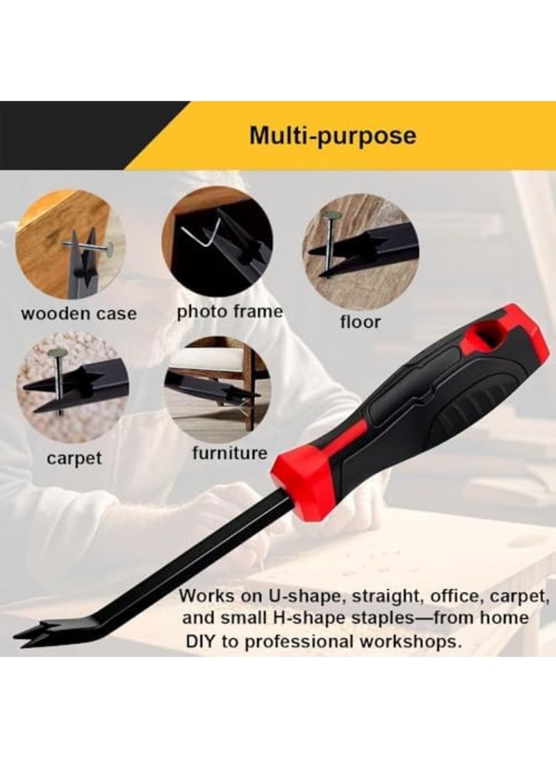 SYOSI Staple Remover, Staple Puller, Chrome Vanadium Steel Stapl-e Lifter, 30° Ergonomic Handle Nail Puller for Carpet Wood Flooring & Furniture, Comfort Grip PP Handle(Color:Black + Red) - Image 5
