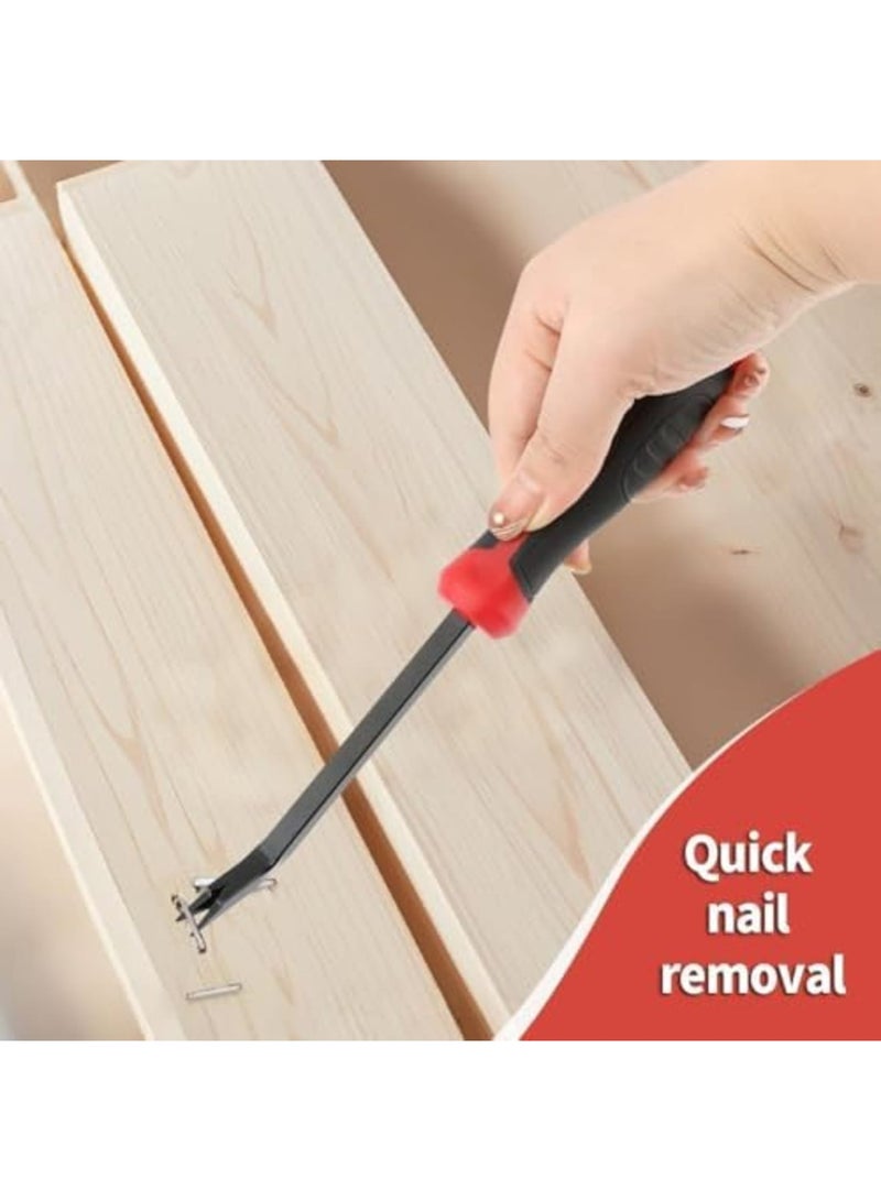 SYOSI Staple Remover, Staple Puller, Chrome Vanadium Steel Stapl-e Lifter, 30° Ergonomic Handle Nail Puller for Carpet Wood Flooring & Furniture, Comfort Grip PP Handle(Color:Black + Red) - Image 2