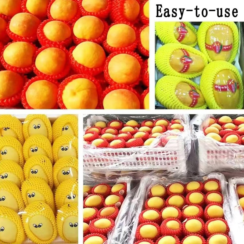 HanyHere 50 Pieces Fruit Protection Bags Foam Mesh Keep Safe Mesh Sleeves for Large Supermarkets Fruit Shops Red14x6cm - Image 5