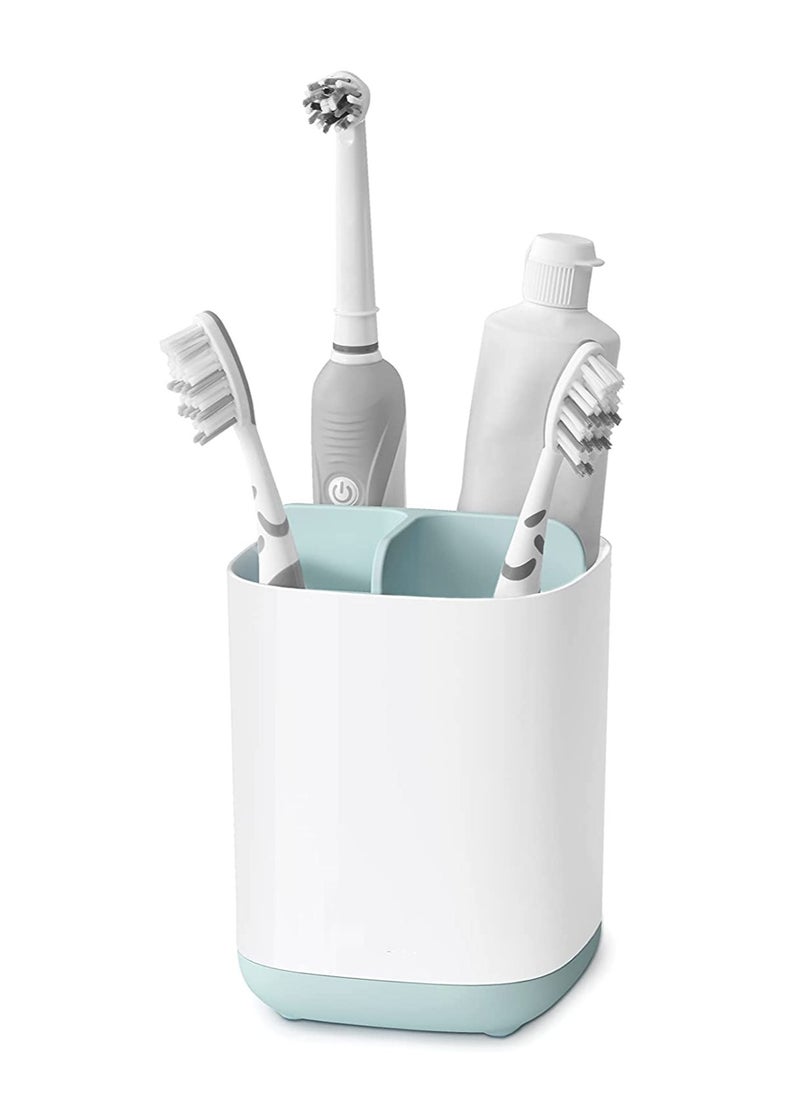 MileMelo Toothbrush Holder with Anti-Slip Bottom-Made of PP and Abs Plastic Versatile Storage,3 Slots Electric Toothbrush and Toothpaste Holder Bathroom Organizer for Countertop  - Image 1