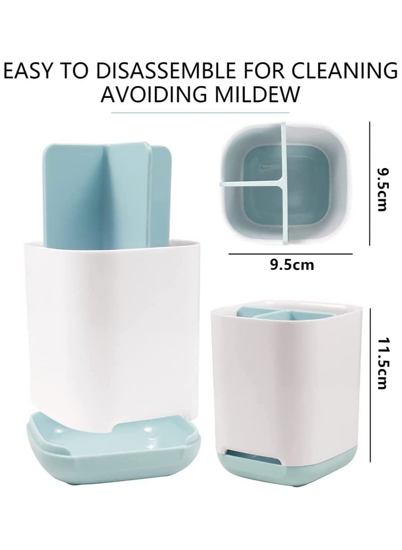 MileMelo Toothbrush Holder with Anti-Slip Bottom-Made of PP and Abs Plastic Versatile Storage,3 Slots Electric Toothbrush and Toothpaste Holder Bathroom Organizer for Countertop  - Image 2