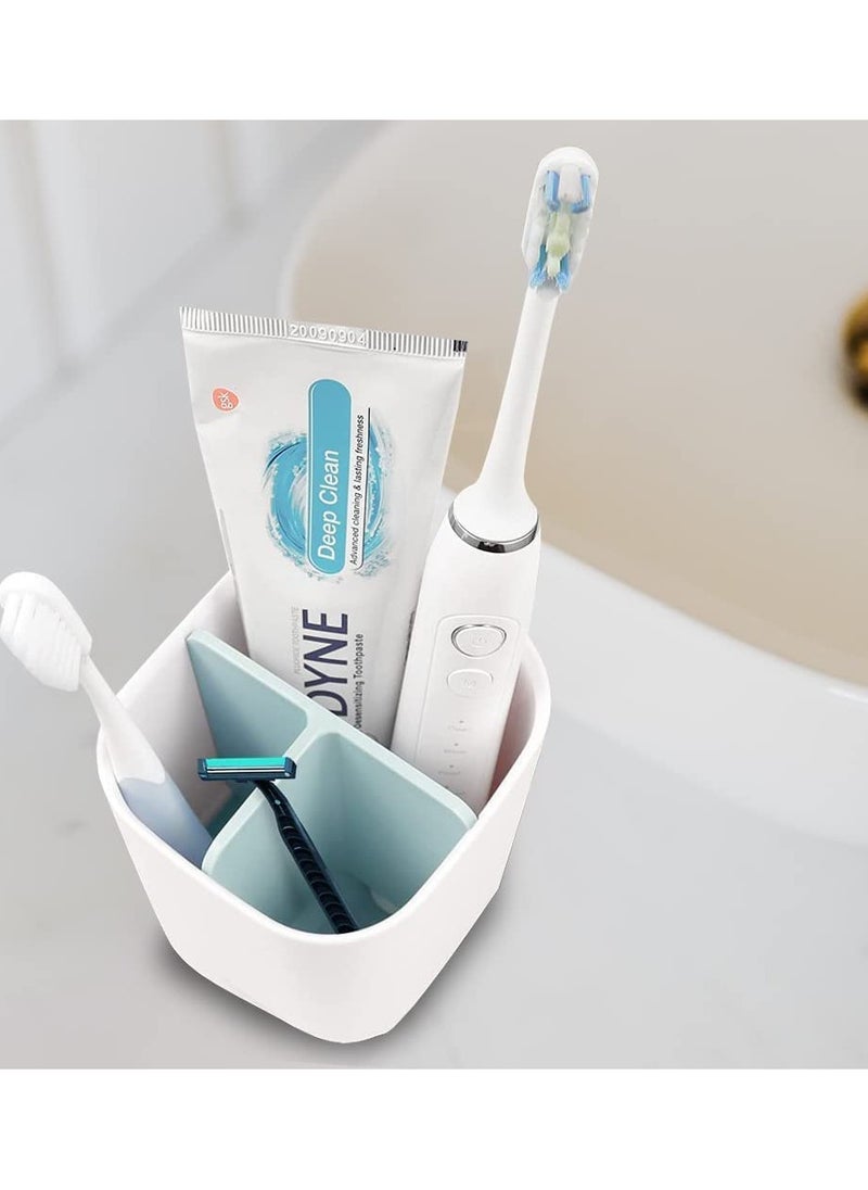 MileMelo Toothbrush Holder with Anti-Slip Bottom-Made of PP and Abs Plastic Versatile Storage,3 Slots Electric Toothbrush and Toothpaste Holder Bathroom Organizer for Countertop  - Image 4