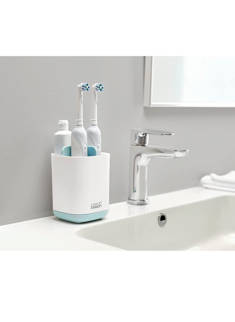MileMelo - Toothbrush Holder with Anti-Slip Bottom-Made of PP and Abs Plastic Versatile Storage,3 Slots Electric Toothbrush and Toothpaste Holder Bathroom Organizer for Countertop - Image 1