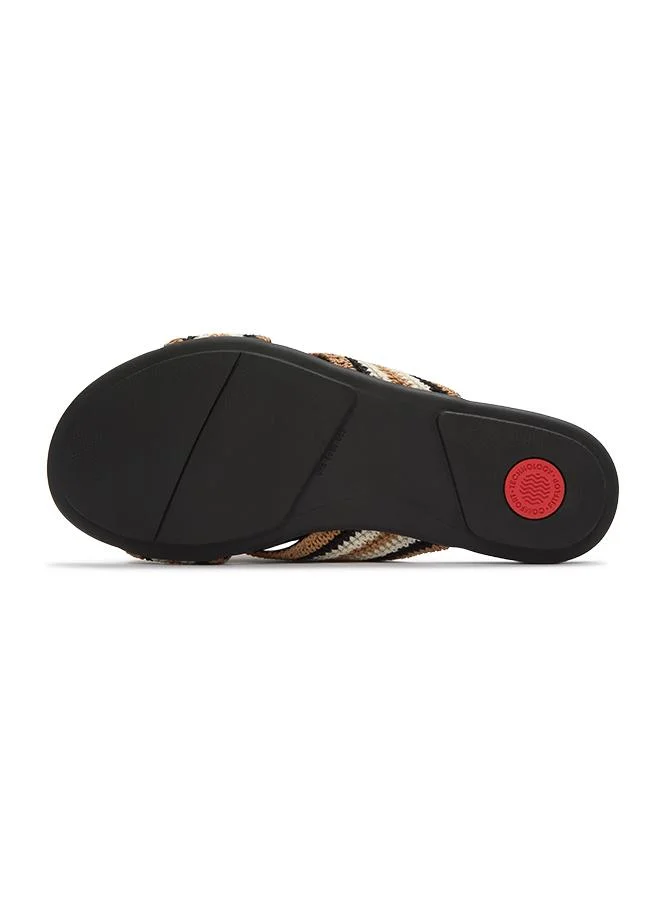 Fitflop  GRACIE STRIPE-WEBBING CROSS SLIDES for Women | Best Price UAE