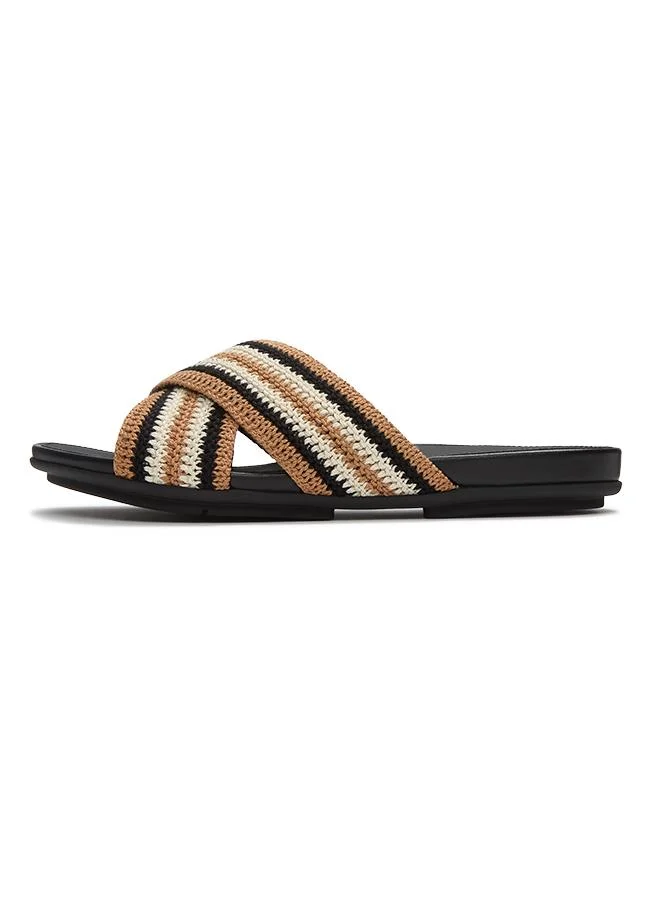 Fitflop  GRACIE STRIPE-WEBBING CROSS SLIDES for Women | Best Price UAE