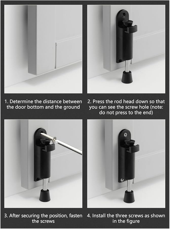 2 Pack Telescopic Spring Door Stoppers With Soft Base For Tile And Wood Floor - Image 5