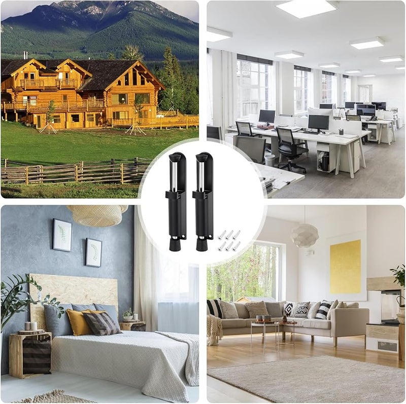 2 Pack Telescopic Spring Door Stoppers With Soft Base For Tile And Wood Floor - Image 3