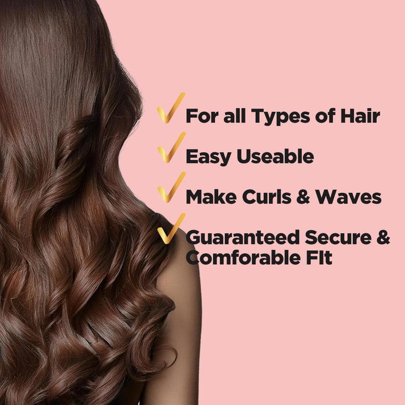 دونا بكرات دونا الشبكية السلكية 1.75 بوصة (د) 6 قطع كبيرة من بكرات الشعر الإسفنجية لتجعيد الشعر ومشابك الشعر لتصفيف الشعر وتجعيد الشعر بدون حرارة باللون الأرجواني - Image 2