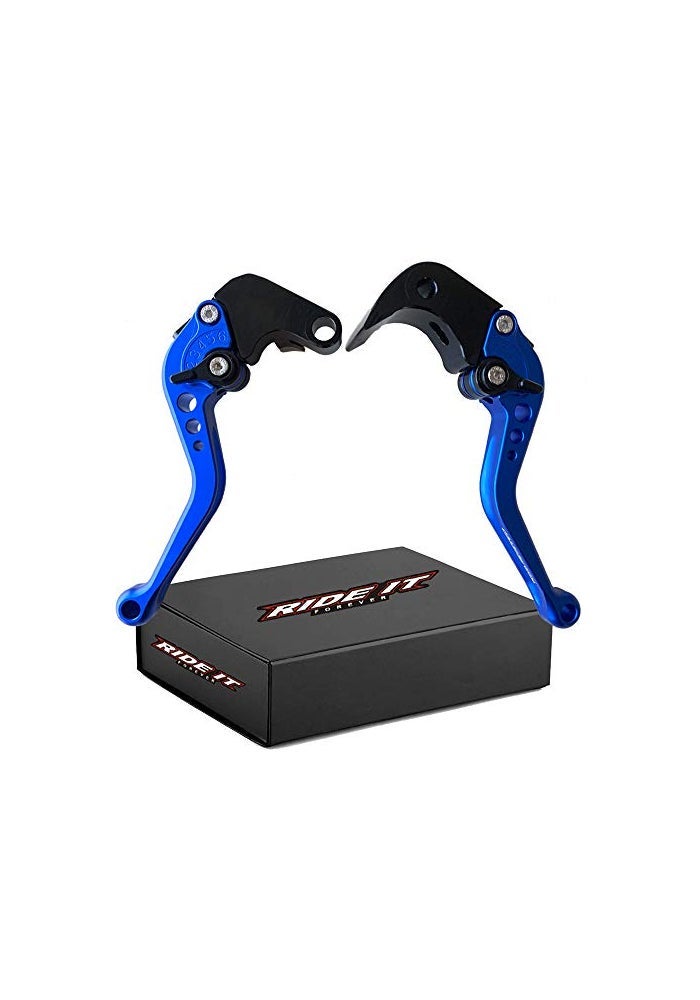 RIDE IT FOREVER Short Adjustable Brake Clutch Levers for GSXR 600 GSXR 750 20062022GSXR 1000 20052006GSXR1000 20092022GSXS1000FABS 20152020Blue - Image 1