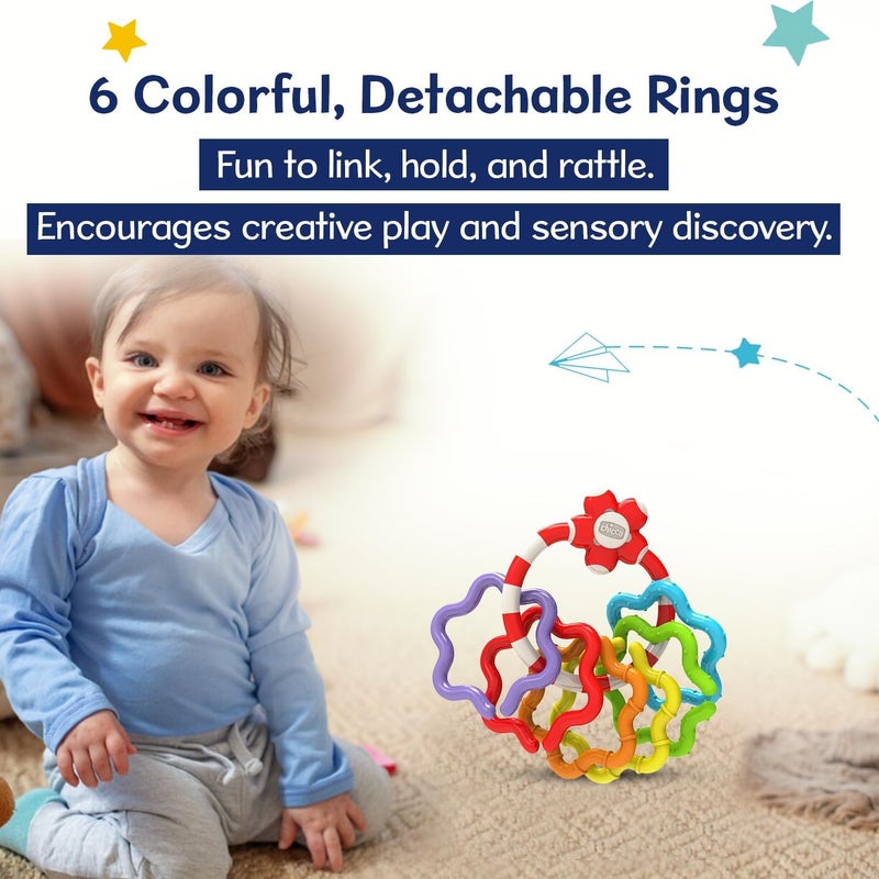 Chicco Baby Senses Easy Grasp Rings Rattle for Babies 3M-18M - Image 4