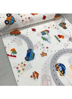 Bebek Özel Baby Special 100% Cotton Baby and Kids Fitted Sheet 70 x 140 cm Car Traffic Pattern 
