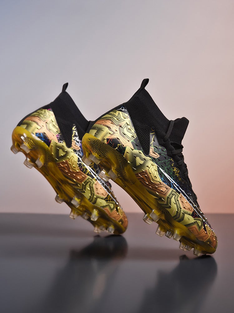 Actual Combat High-Top Broken Nails Spikes Football Shoes Young Students Artificial Training Competition Sneaker - Image 2