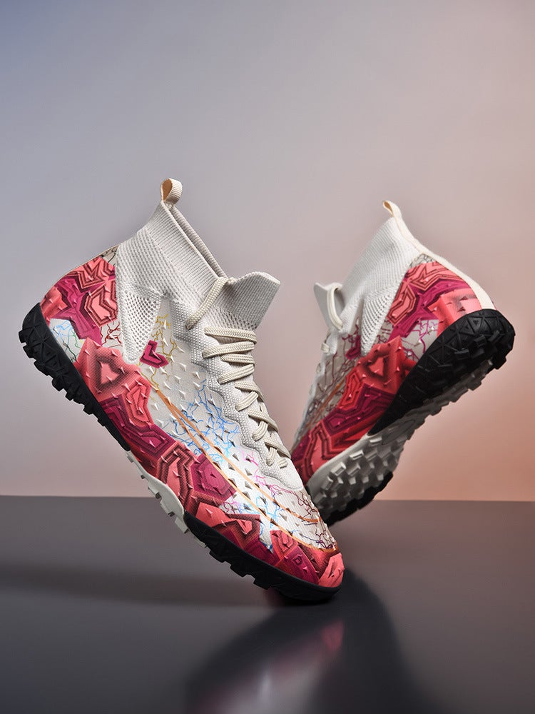 Actual Combat High-Top Broken Nails Spikes Football Shoes Young Students Artificial Training Competition Sneaker - Image 5