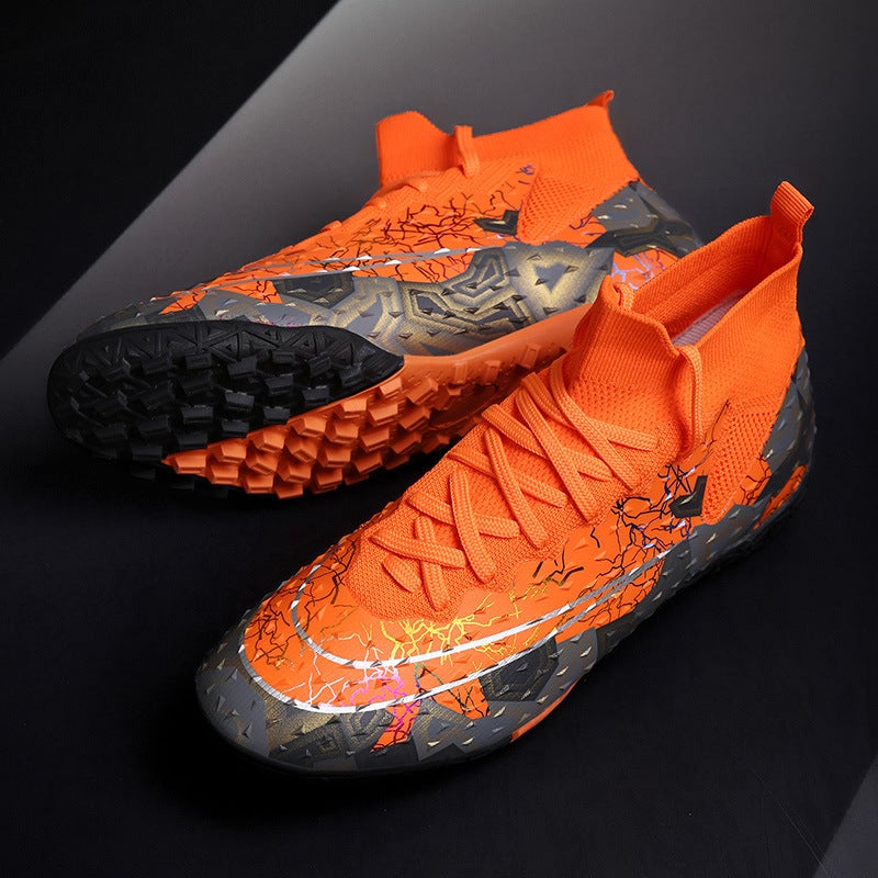 Actual Combat High-Top Broken Nails Spikes Football Shoes Young Students Artificial Training Competition Sneaker - Image 1
