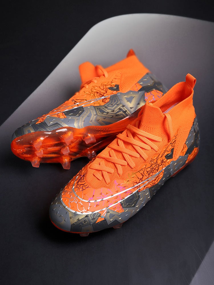 Actual Combat High-Top Broken Nails Spikes Football Shoes Young Students Artificial Training Competition Sneaker - Image 3