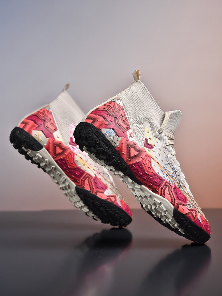 Actual Combat High-Top Broken Nails Spikes Football Shoes Young Students Artificial Training Competition Sneaker - Image 4