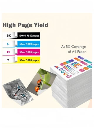 4-Pack Ink BTD60 BT5000 for Brother for DCP - T300 T510W T710W MFC - T810W T910DW HL - T4000DW DCP - T310W T510W T710W MFC - T810W T910DW T4500DW DCP-T300 (Black,Cyan,Magenta,Yellow) - view 4
