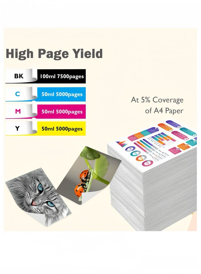 Lee Yon 4-Pack Ink BTD60 BT5000 for Brother for DCP - T300 T510W T710W MFC - T810W T910DW HL - T4000DW DCP - T310W T510W T710W MFC - T810W T910DW T4500DW DCP-T300 (Black,Cyan,Magenta,Yellow) - Image 4