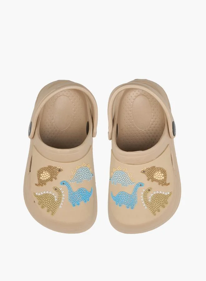 Aqua Boys Dinosaur Applique Clogs