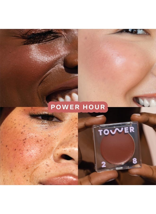 TOWER 28 Beachplease Luminous Tinted Balm, Power Hour, Multi-Purpose Cheek And Lip Cream Blush In Terracotta, Dewy Finish, Green Tea And Aloe Vera Extract  - Image 2