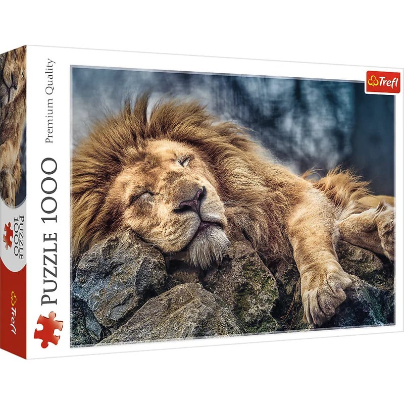 Trefl Sleeping Lion 1000 Piece Jigsaw Puzzle Red 27"x19" Print, DIY Puzzle, Creative Fun, Classic Jigsaw for Adults and Children from 14 Years Old - Image 1