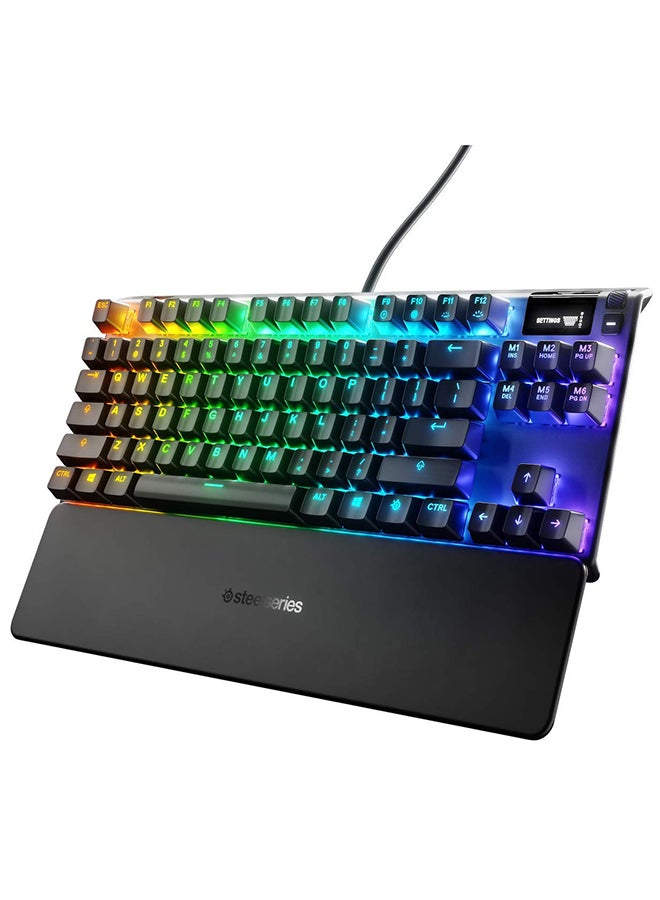 SteelSeries Apex 7 TKL Mechanical Gaming Keyboard, OLED Display, Red Switches, American QWERTY Layout - Image 1