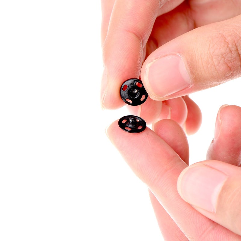 Sumind 100 Sets Sew-on Snap Buttons Metal Snap Fastener Press Button for Sewing Clothing, Black and Silvery (10mm) - Image 4