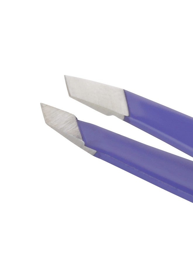 تويزرمان ملقط تويزرمان صغير مائل للسفر للحواجب، ملقط سفر للحواجب، شعر الوجه، الشعر الناشئ تحت الجلد (لون أرجواني فاتح) - Image 2