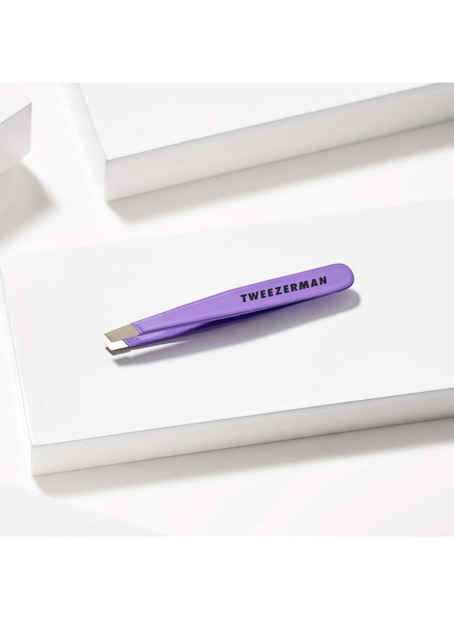 تويزرمان ملقط تويزرمان صغير مائل للسفر للحواجب، ملقط سفر للحواجب، شعر الوجه، الشعر الناشئ تحت الجلد (لون أرجواني فاتح) - Image 4