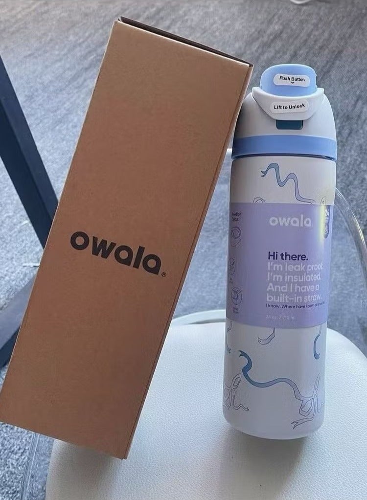 Owala Freesip Insulated Stainless Steel Water Bottle With Straw For Sports And Travel, Bpa-Free, 24-Ounce,Blue Tie - Image 5