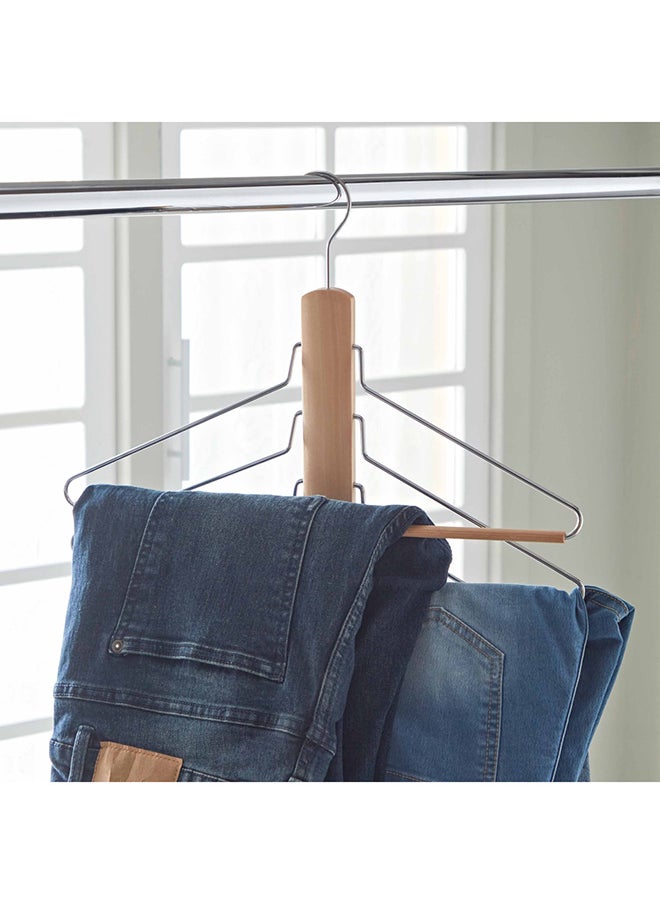 Home Box - Forest 4-Layer Wooden Space Saving Trousers Hanger 16 x 29.5 x 1.2 cm - Image 1