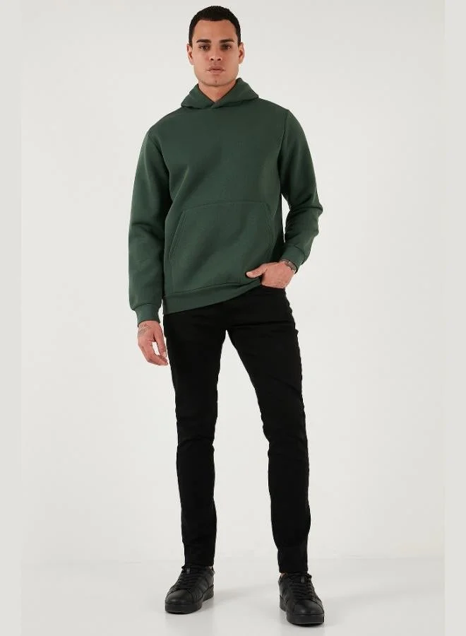 Buratti Buratti Regular Fit Hooded Kangaroo Pocket Furry Soft Raised Sweat Men's SWEAT 5905281