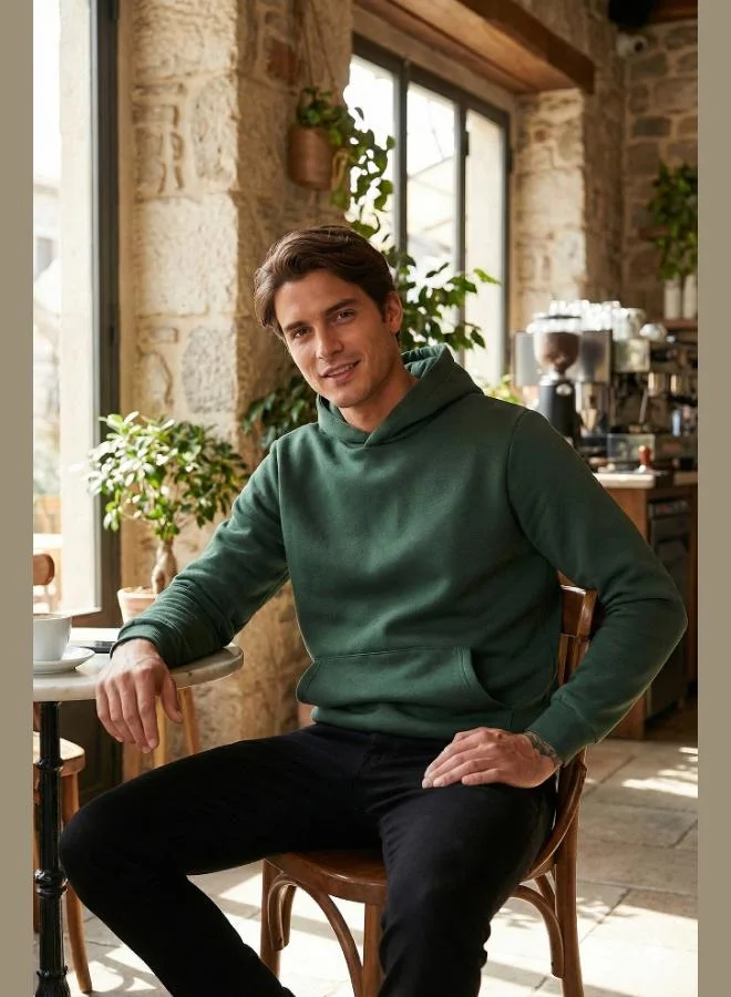 Buratti  Buratti Regular Fit Hooded Kangaroo Pocket Furry Soft Raised Sweat Men's SWEAT 5905281 for Men | Best Price UAE