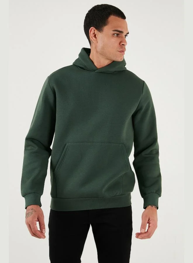 Buratti  Buratti Regular Fit Hooded Kangaroo Pocket Furry Soft Raised Sweat Men's SWEAT 5905281 for Men | Best Price UAE
