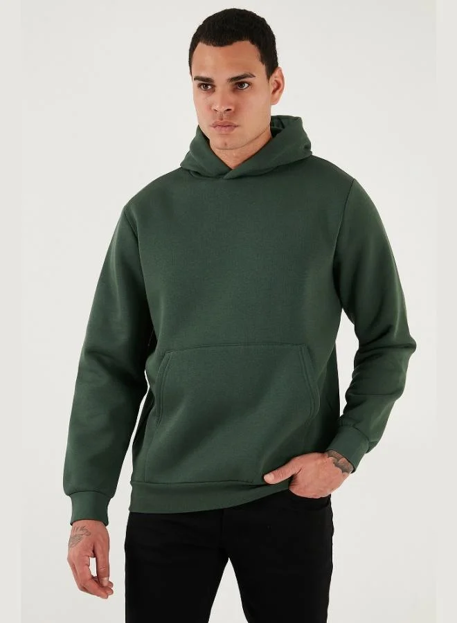Buratti  Buratti Regular Fit Hooded Kangaroo Pocket Furry Soft Raised Sweat Men's SWEAT 5905281 for Men | Best Price UAE