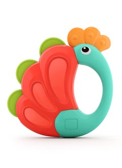HOLA Hola Peacock Orchestra Rattle Baby Teether Activity Toy, Teething Relief, Easy to Grasp, Fine Motor Skills, Bright Colors, Sensory Toys, Baby Toys, Baby Teether, Baby Rattle, Animal Rattle 3M+  - Image 1